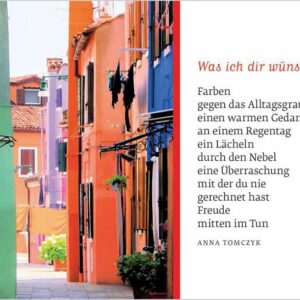 Textkarte B6 :  Bunte Gasse ohne Kuvert