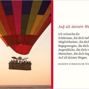 Textkarte B6 :  Ballonfahrt mit Kuvert