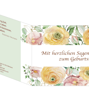 A6 Faltkarte : Mit Herzlichen Segenswünschen zum Geburtstag