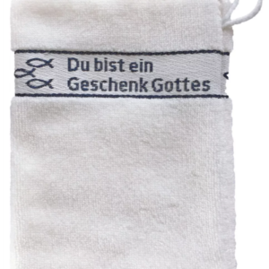 Waschhandschuh - Du bist ein Geschenk Gottes / Taufgeschenk