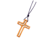 Halskette mit Anhänger Kreuz aus Olivenholz